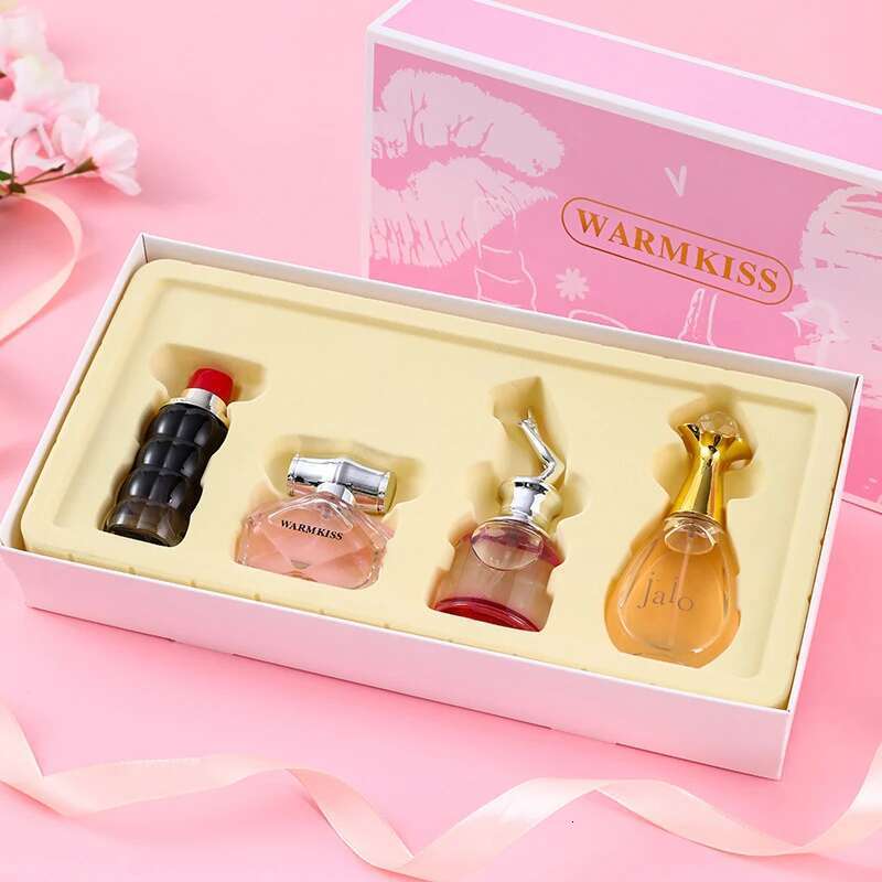 4Pcs Eau De Parfum Gift Box Feminino Spray Fresh Light Scent Ral Fruity Chypre Notes Longlasting Women Men Perfume Set