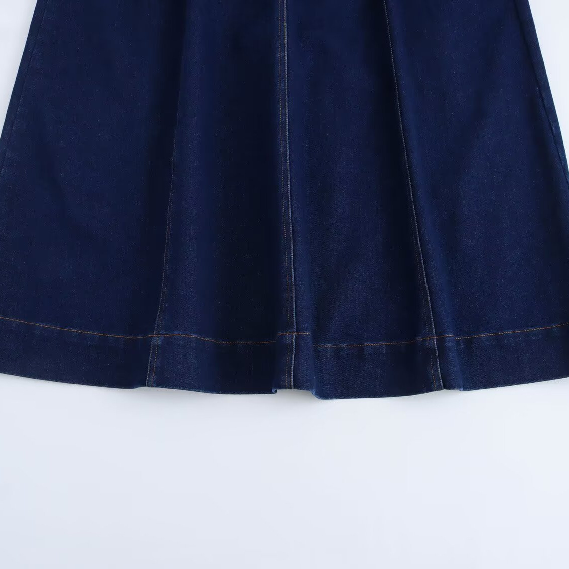 X32110 High Summer new Korean retro simple high-end temperament loose round neck sleeveless denim dress female