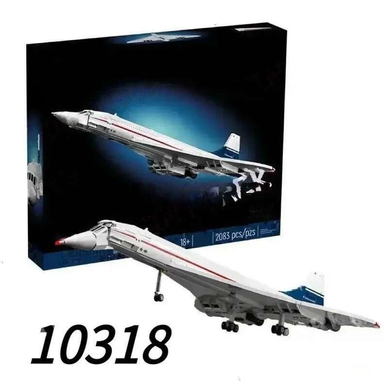 Legoes 10318 Airbus Concorde aircraft construction kit supersonic passenger plane space shuttle model childrens educational toys