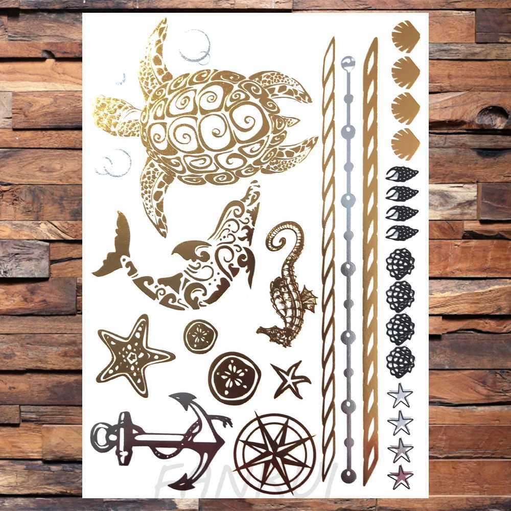 Golden Feather Small Tool Womens Temporary Tattoo Real Fingernail Flower Fake Tattoo Stickers Unique Waterproof TattooXJ25414