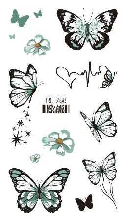 Dark Butterfly Sexy Waterproof Temporary Tattoo Sticker Indian Female Back and Waist Flash Tattoo Girl Body Art Fake Tattoo RealXJ25414