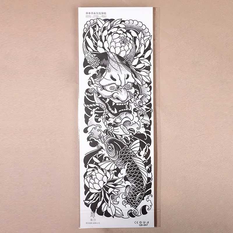 Hannya full arm waterproof temporary tattoo sticker lasting 1-2 weeks real semi permanent fake tattooXJ25414