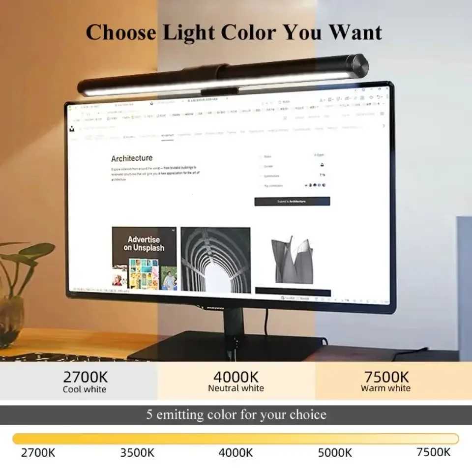 Computer Screen Light Desk Lamp Light Screen Hanging Light 44/50cm Table Lamp RGB LCD Monitor Light For Study Laptop USB Light M251114