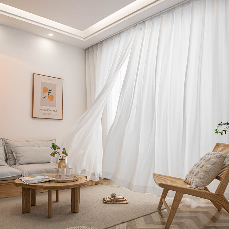 A768 phantom gauze curtain gauze curtain light-transmitting but not transparent living room balcony high value ins style 2023 new window gauze white g