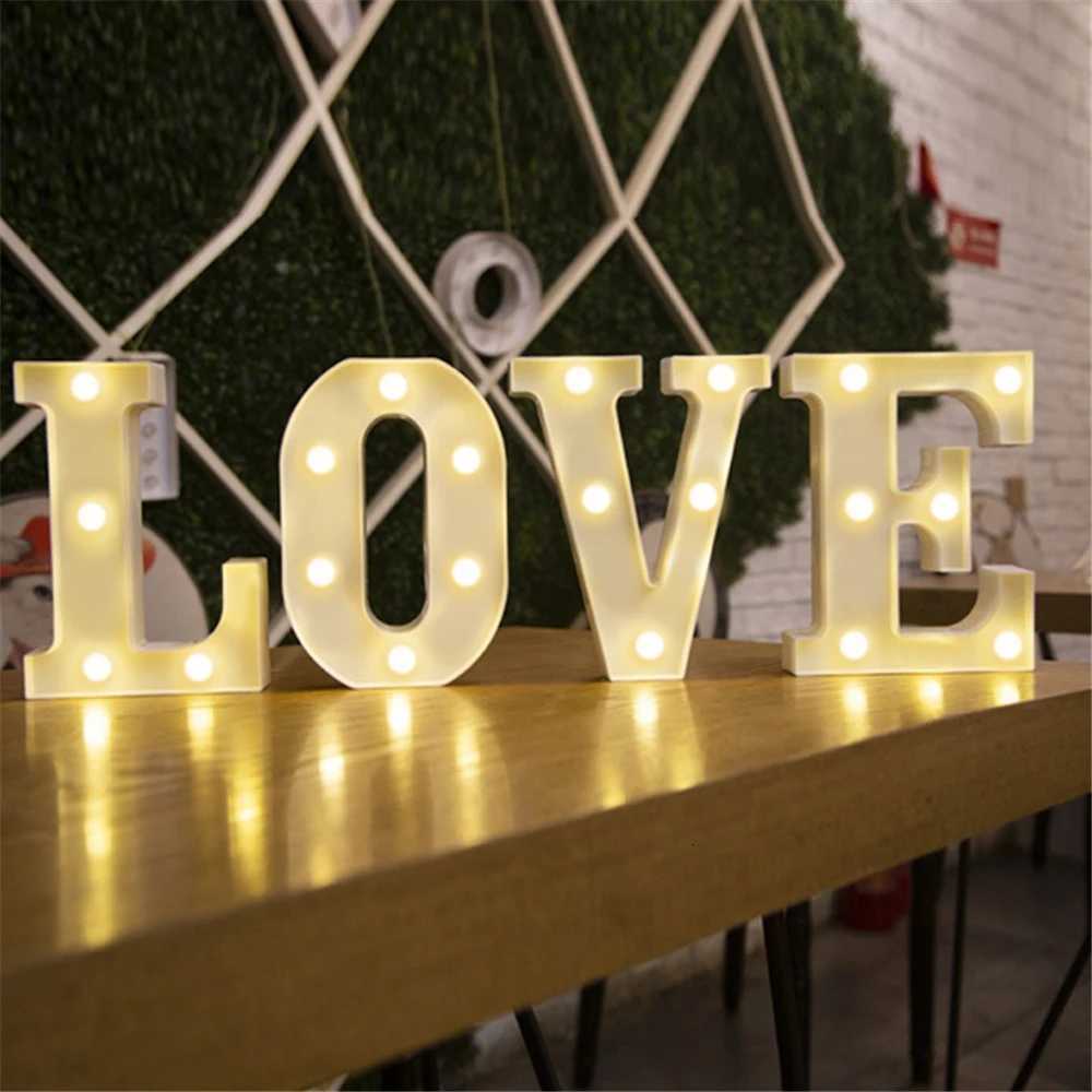 Alphabet LED Night Lights Luminous Number Letter Lamp 16cm Letter Light for Home Wedding Birthday Christmas Party Decoration M251114