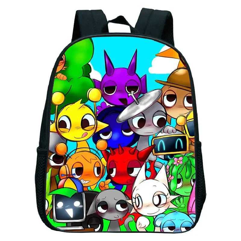 Sprunki School Backpack For Horror Game Sprunki School Bags kids Backpack Cartoon Sprunki Kindergarten Bag Mochila GiftW251113