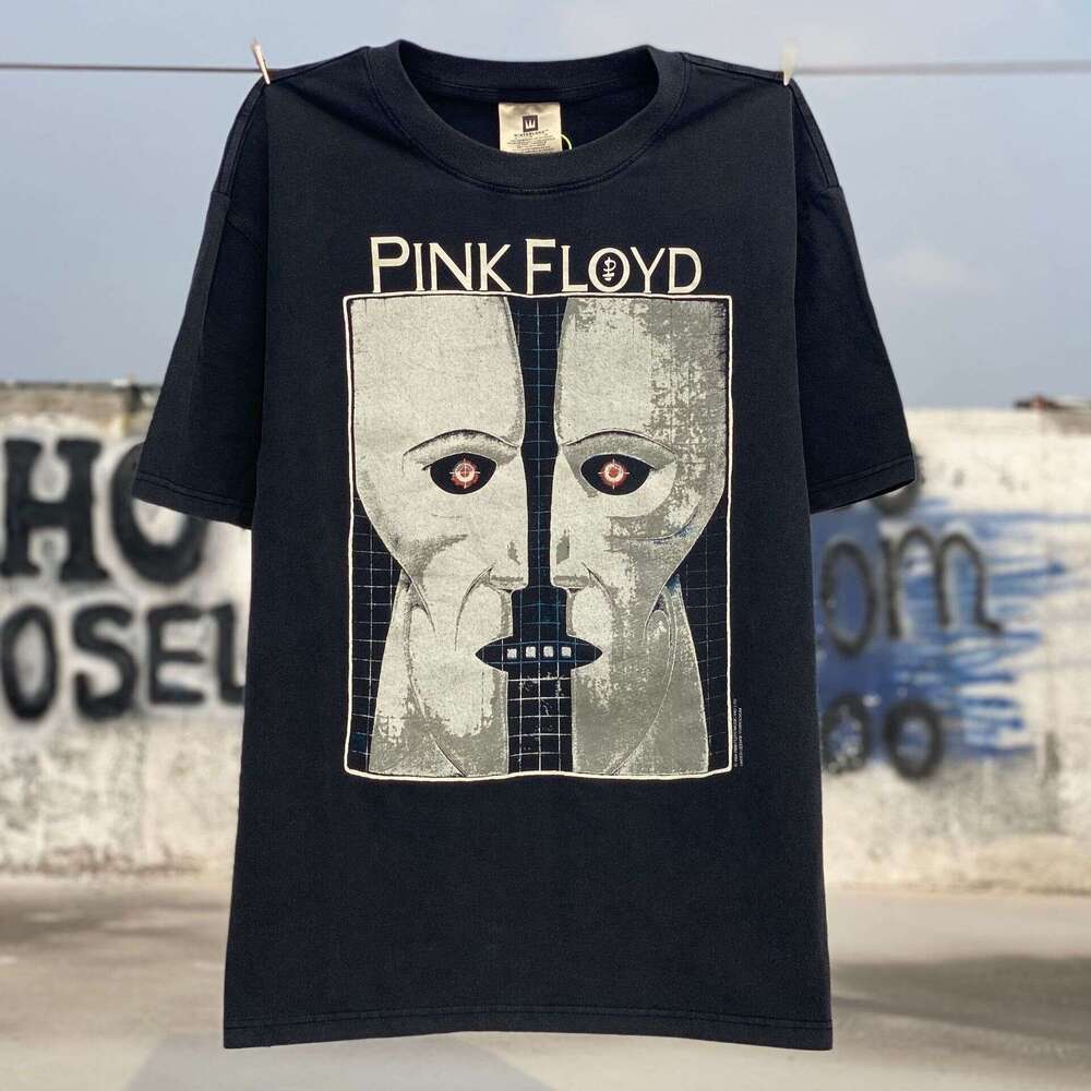 American high street washed vintage loose round neck short sleeved with letter print hip-hop T-shirt