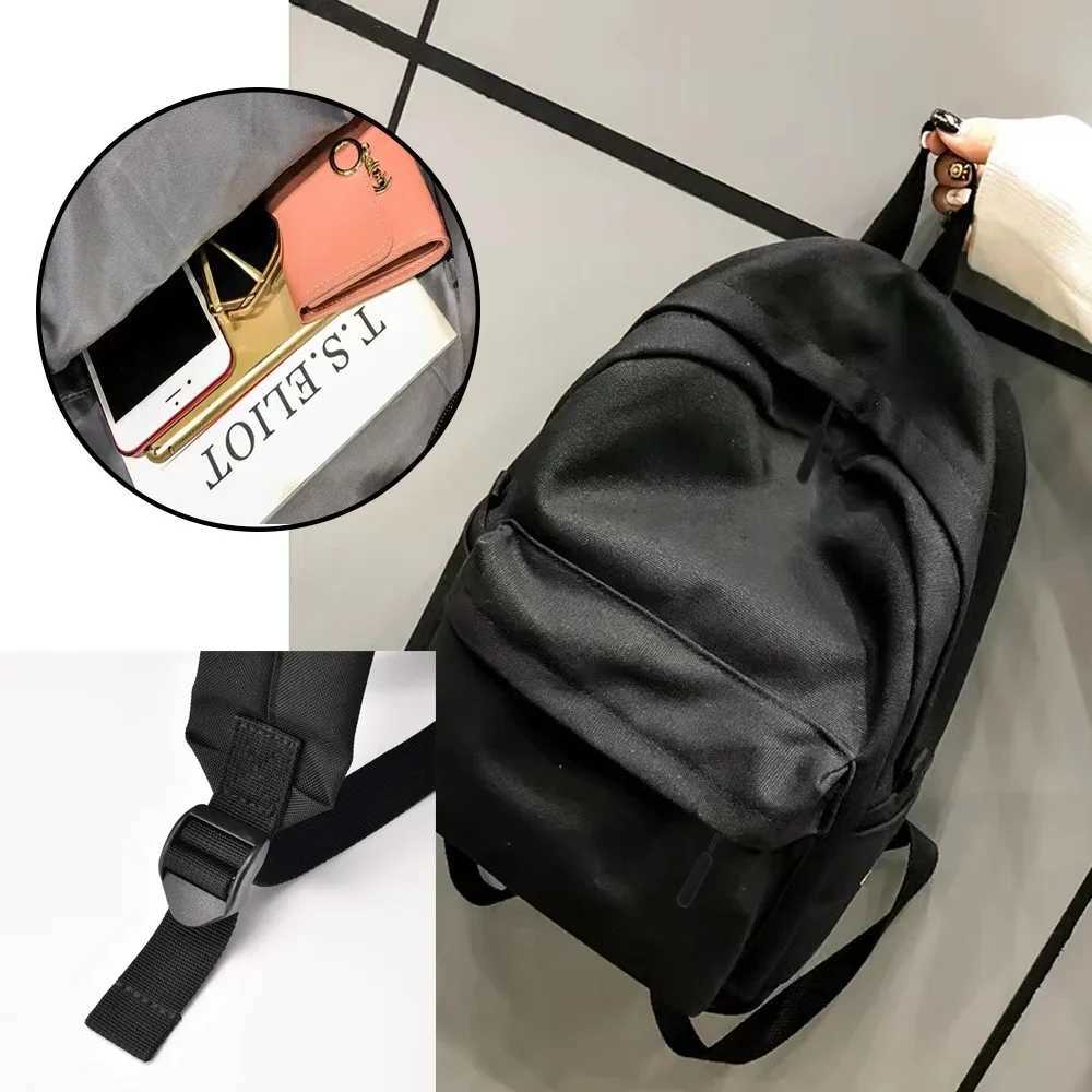 Large Capacity Black Backpack Light Simple Travel Bag Backpacks Student School Bags Student Zipper Backpack Storage bagW251113