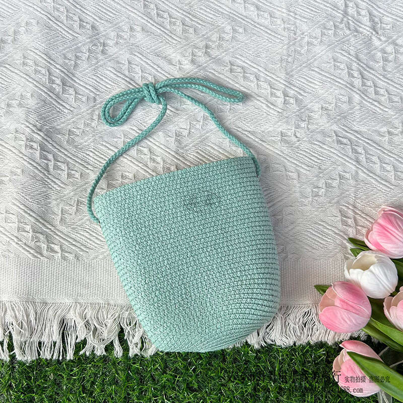 Handmade Beach Bag Spring And Summer New Light Board Adult Trendy One Shoulder Crossbody Handmade DIY Cute Change Grass Woven Bag Kq2