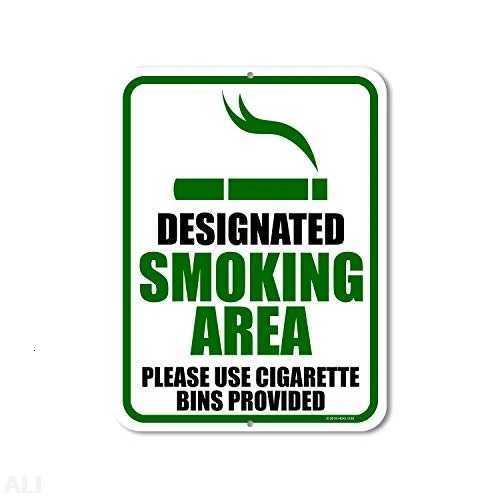 Honey Dew Gifts No Smoking Sign Designated Smoking Area Metal Aluminum No Smoking Signs for Business signM251114