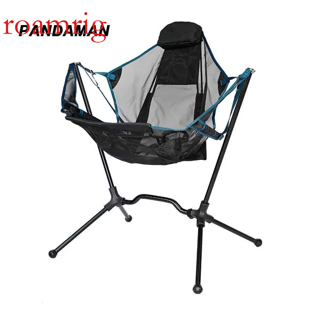 Portab Outdoor Cam Swinging Rocking Lightweight Durab Stab Folding Chair Breathable Mesh Seat Cool Summer ChairW241111