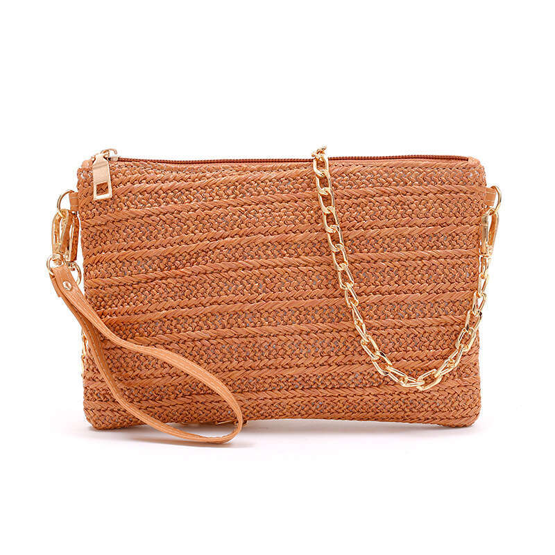 Handmade Beach Bag Summer New 2025 Straw Woven Crossbody Casual Women's Chain Beach Bag Handbag For Women Kq2