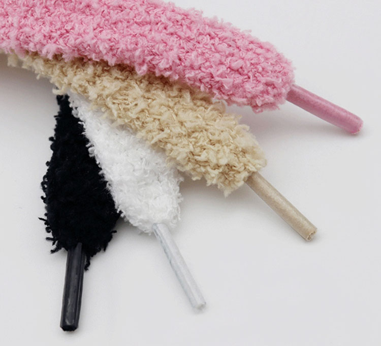 High Quality 15mm Flat Fluffy Shoelaces Fashionable Fluffy Shoe Laces for Sneakers