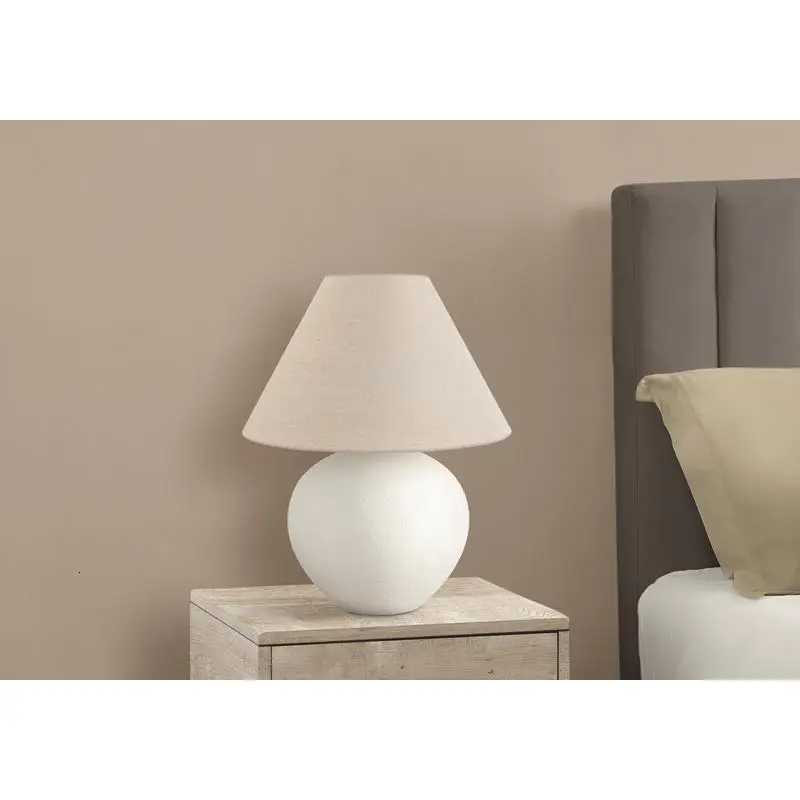 Contemporary 16 Table Lamp with Cream Ceramic Base and Shade M251114