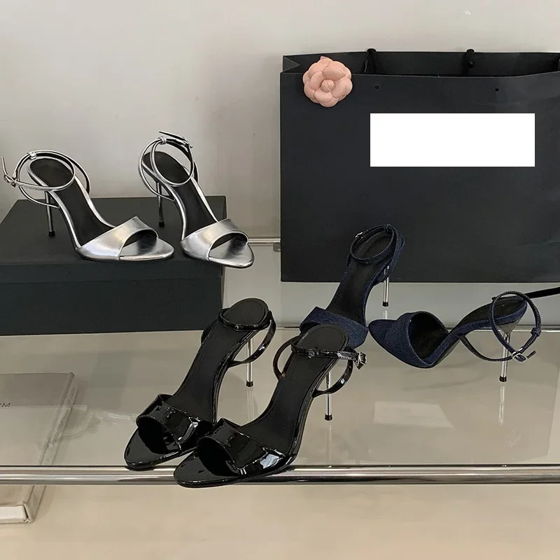 Eilyken Summer Fashion Narrow Band Open Anklet Buckle Strap Sandals Stiletto Womens Party Shoes Zapatos De Mujer 250411