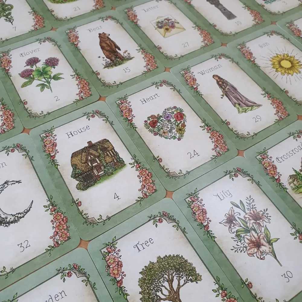 96cm Floraneum Lenormand Tarot Oracle 36 Lenormand Cards Illustrations Embellished with Flowery Decor C251114