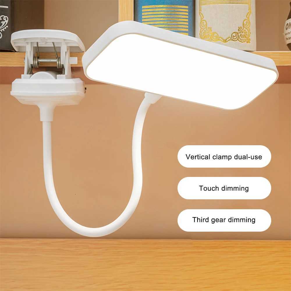 USB Rechargeable Eye-protection lamp Three-speed Dimming Portable Folding Clip-on Reading Desk Lamp Office Work M251114