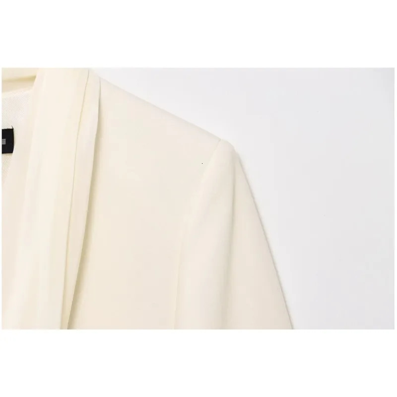 HipTeam Womens Scarf Collar Jacket Vneck Comparative Fabric Coat Long Sleeve with Shoulder Pads Casual 250414Z