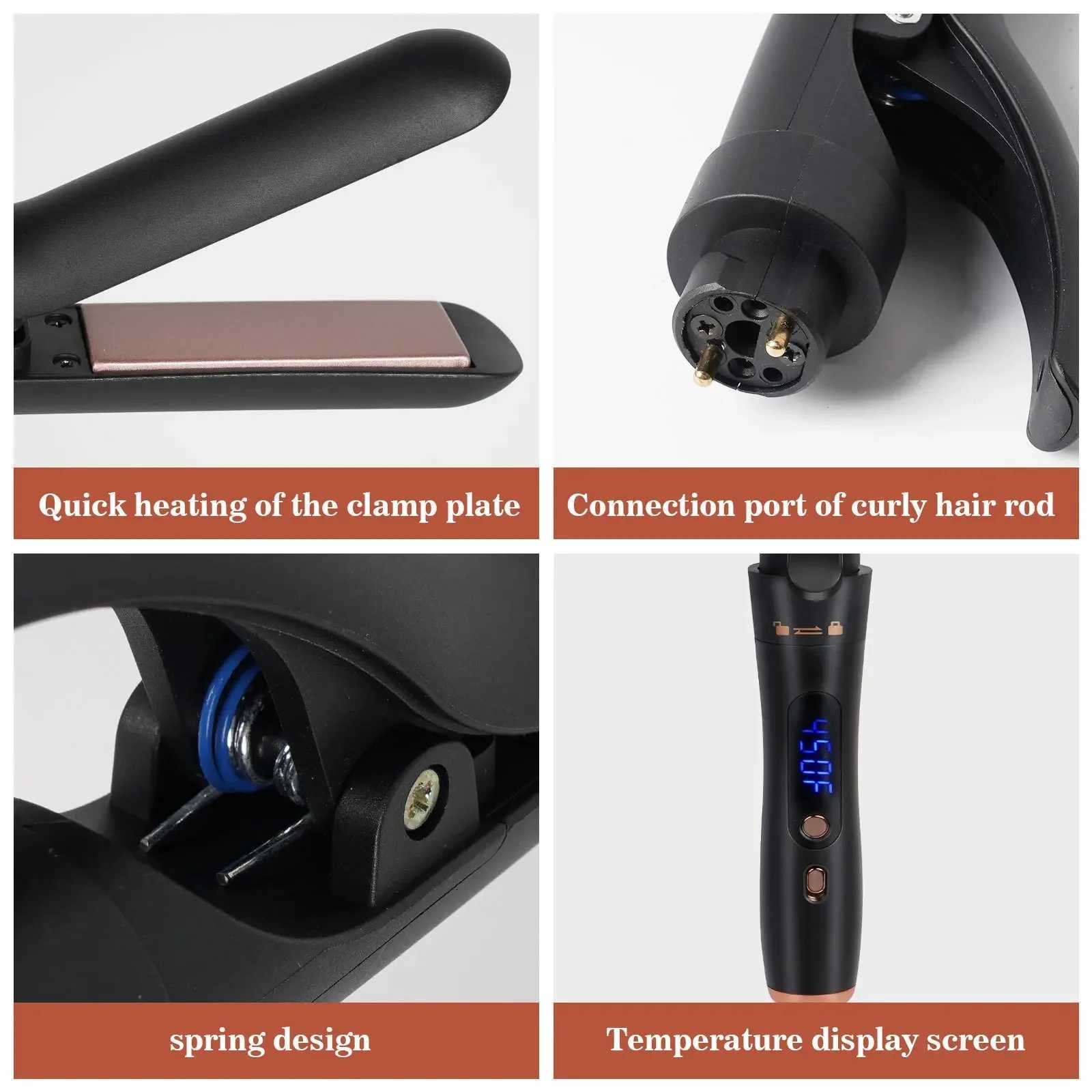 Curling Iron Straight Curly Dual-purpose Straight Hair Clamp Digital Display Three-tube Automatic Curling Iron Fast HeatingT251114