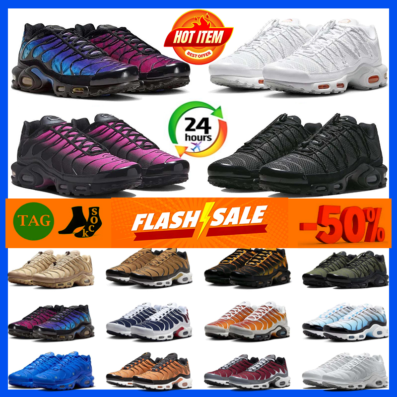 Designer Running Shoes Tnss Men Women Tn Plus 3 Triple White Black Sky Blue Gradient Dusk tns Plus Tennis Breathable Mens Trainers outdoor Sports Size 40-46