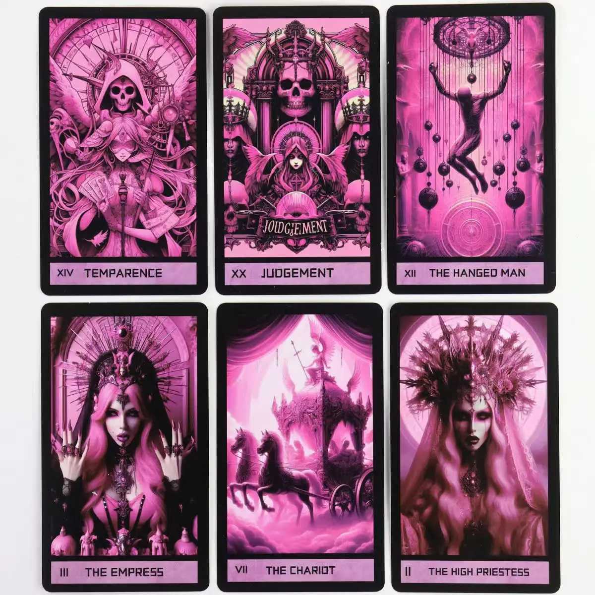 Pink Gothic Themed 1036cm Tarot Cards 78 Pcs C251114