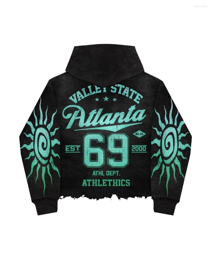 Men's Hoodies Trendy High Street Anime Print Niche Diamond Design Casual Loose Hooded Sweatshirt Couple Autumn And Winter Simple Coat
