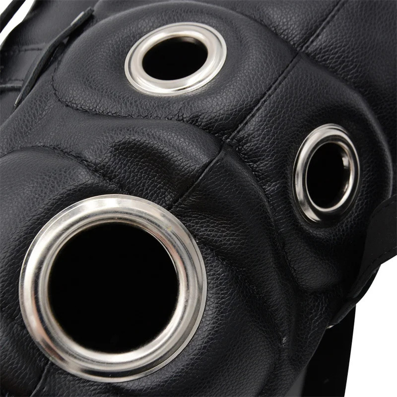 Black Sexy PU Leather Bondage Hood Metal Buckle Punk Eye Masks for Adults Fetish Cosplay Costumes Party Games Full Covered Masks 250410