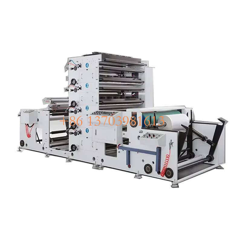 High Productivity Flexo Printing Machine 4 Color with Automatic Ink Circulation Food Grade Material Compatible