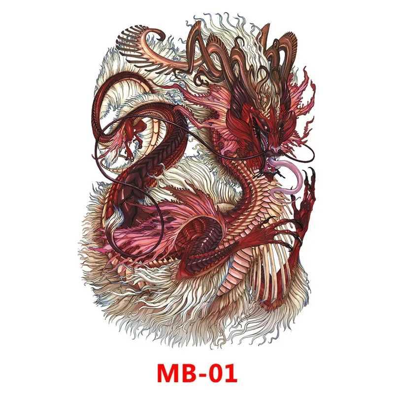 Waterproof temporary tattoo sticker full back dragon and tiger pattern tattoo sticker flash fake tattoo stickerXJ25414