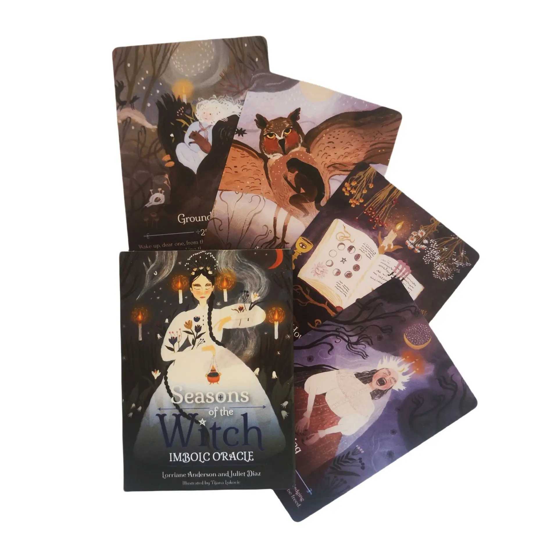 Seasons of The Witch Imbolc Oracle Cards 44pcs Spiritual Guidance Mystical Divination Tarot Cards Family Party Board Game C251114