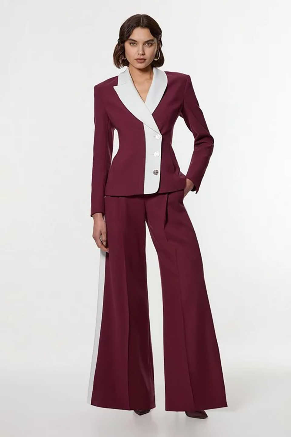 Leisure Women Pants Suits 2 Pieces Flared Trousers Ladies Wear Prom Birthday Party Customized Blazer Sets
