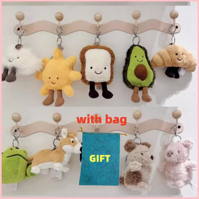 designer keychain marshmallow keychain Plush Cotton Candy Two Tone Cute Soft Two Tone Keychain Bag Pendant Plush Accessories Doll Christmas Gifts