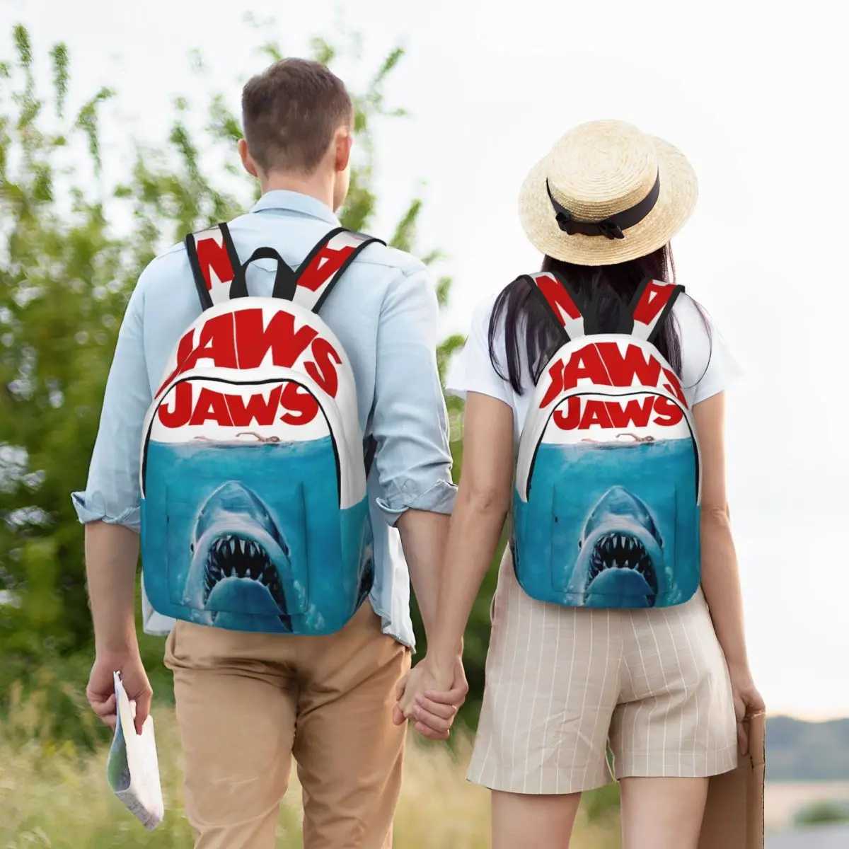 Jaws Original Movie Cool Backpack Outdoor Student Business Retro Daypack for Men Women Laptop Computer Canvas BagsW251113