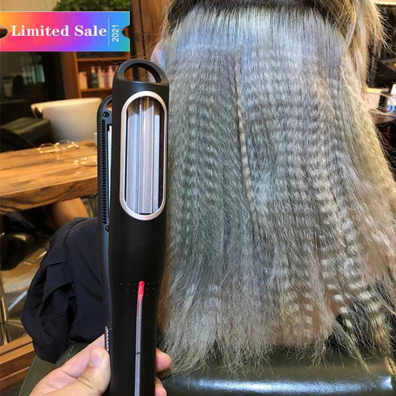Auto-Corrugated Wave Curler Ceramic Flat Iron with LED Temperature Display PTC Heater Electric Power Source Household UseT251114