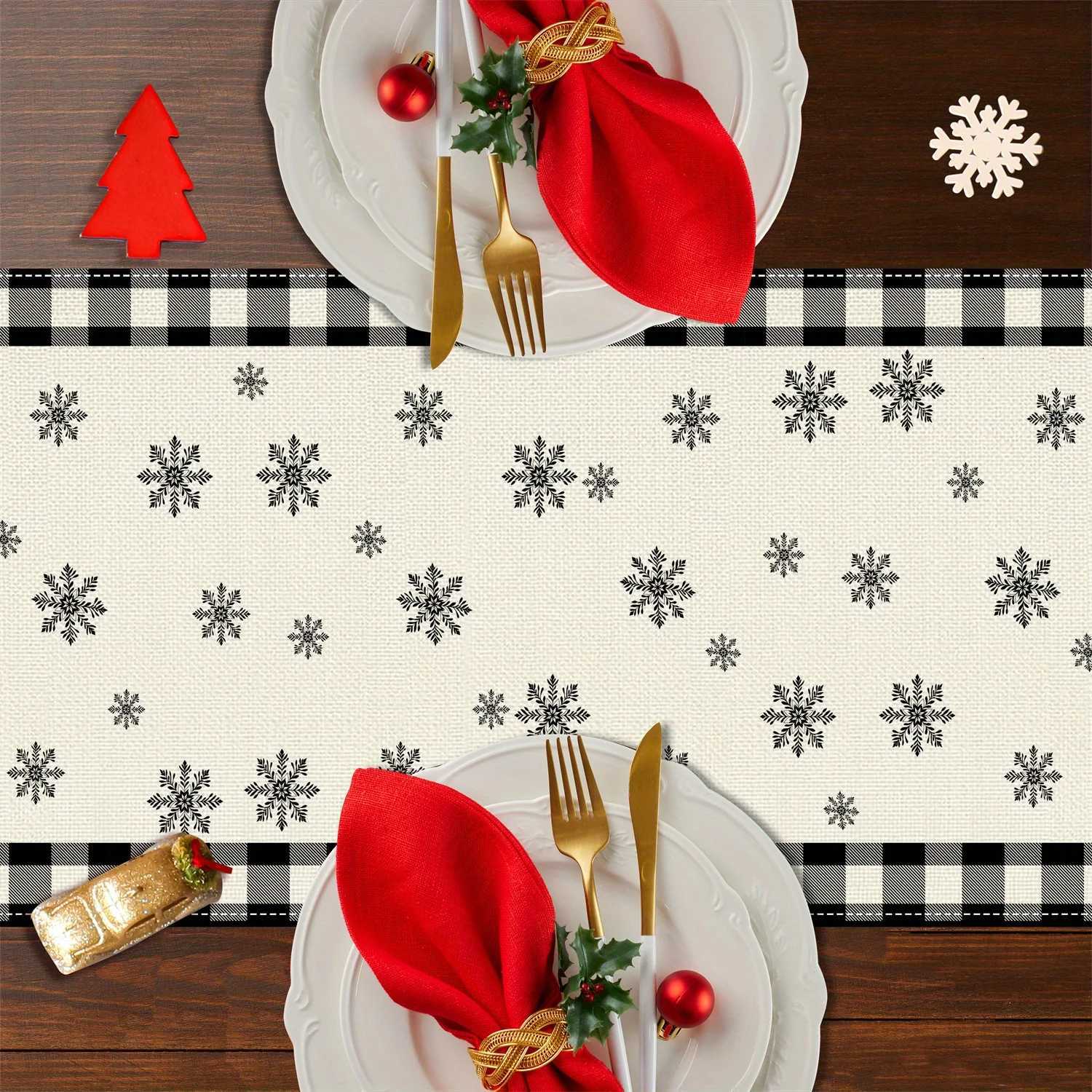 Christmas Christmas snowman running table man holiday table flag linen Christmas party waterproof tabletop decoration ideal gift Y251113