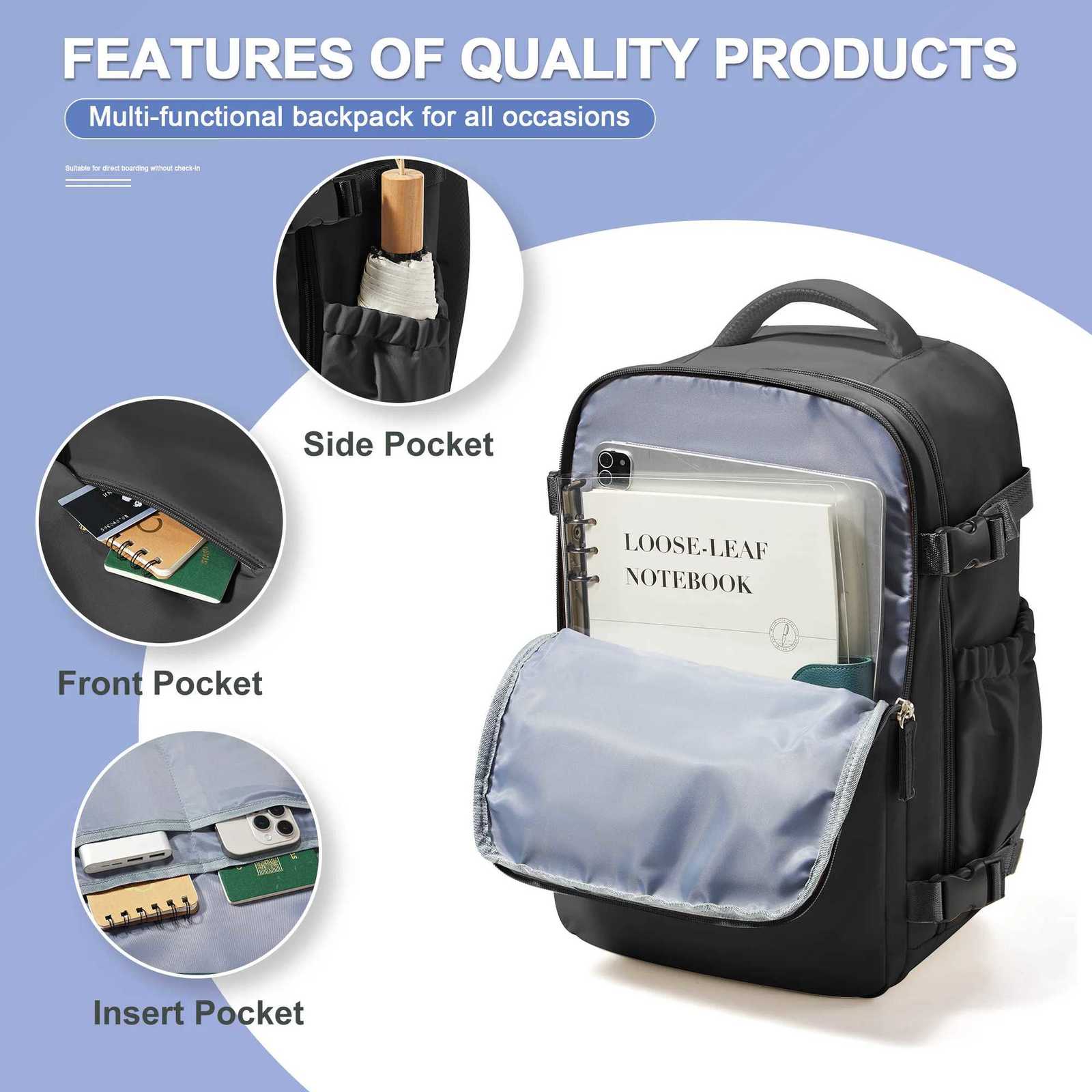 Travel Backpack for Women Men Business Backpack Laptop Bag College School Backpack Waterproof Cabin Backpack Wizzair 40x30x20W251113