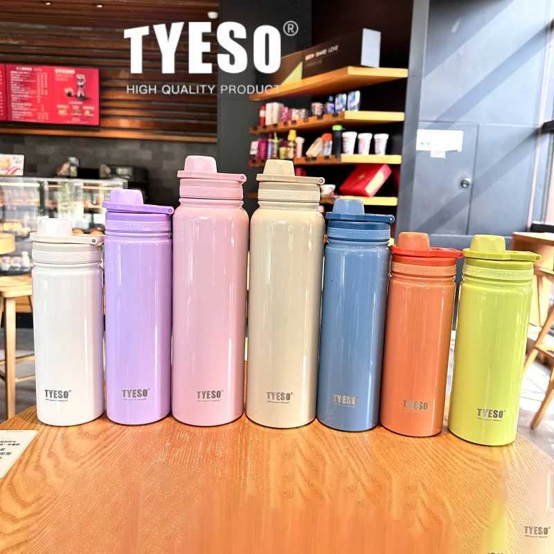TYESO Stainless Steel Thermal Water Bottle Portable Tumbler Sport Vacuum Flask Keeps Cold and Heat Thermal Mug Car Insulated Cup C251114