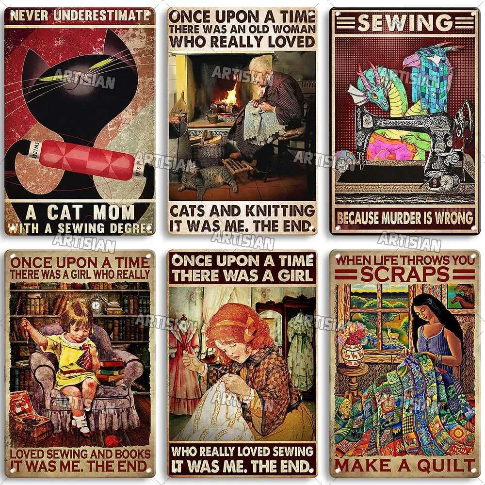 Artisian Knitting Metal Plaque Sewing Tin Plate Quilting Decorative Sign Wall Decor Garage Bar Pub Club Hotel Kitchen HomeM251114
