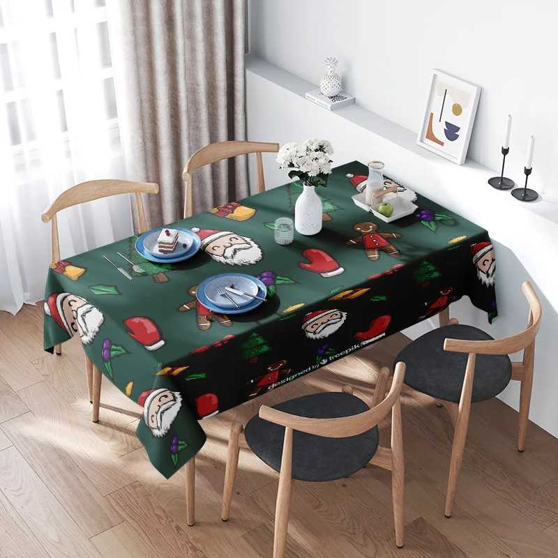 Christmas Christmas Tablecloth Snowman Print Holiday Decor Home Decoration New Year Party Xmas Table Cover Christmas Festive Table Linens Y251113