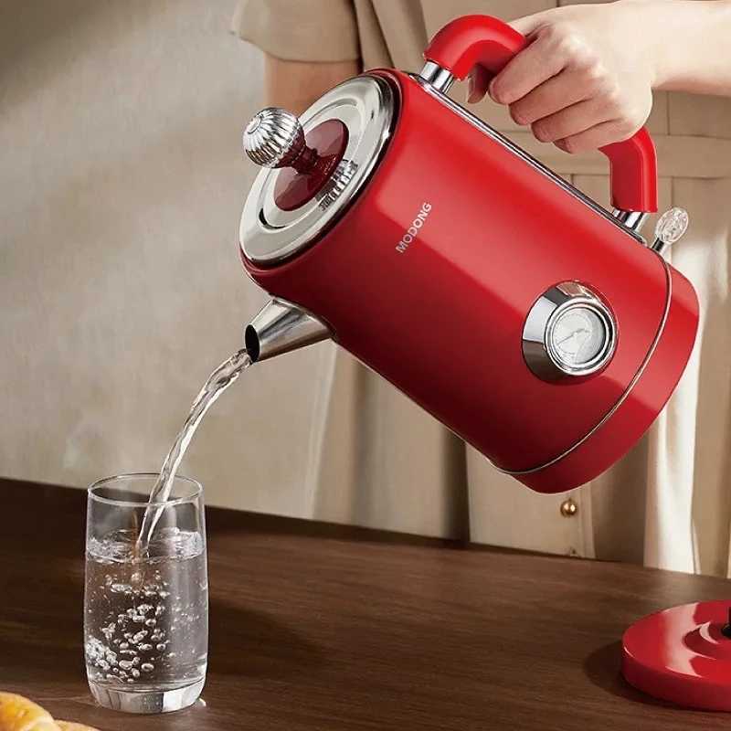 1500W Vintage Electric Kettle 304 stainless steel Fast Heating Water Boiler With Thermometer Home Water Boiling Cooking Pot 18L Y251114