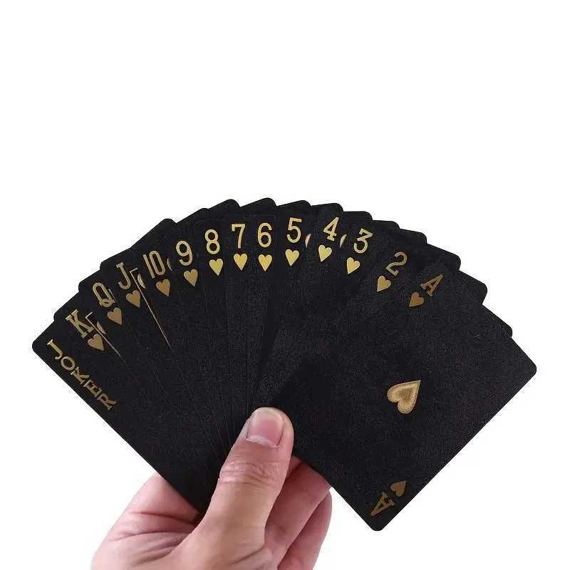 Golden Foil Playing Cards Deck Golden Dollar Cards Waterproof Plastic Perfect Christmas Gifts Thanksgiving Gifts C251114