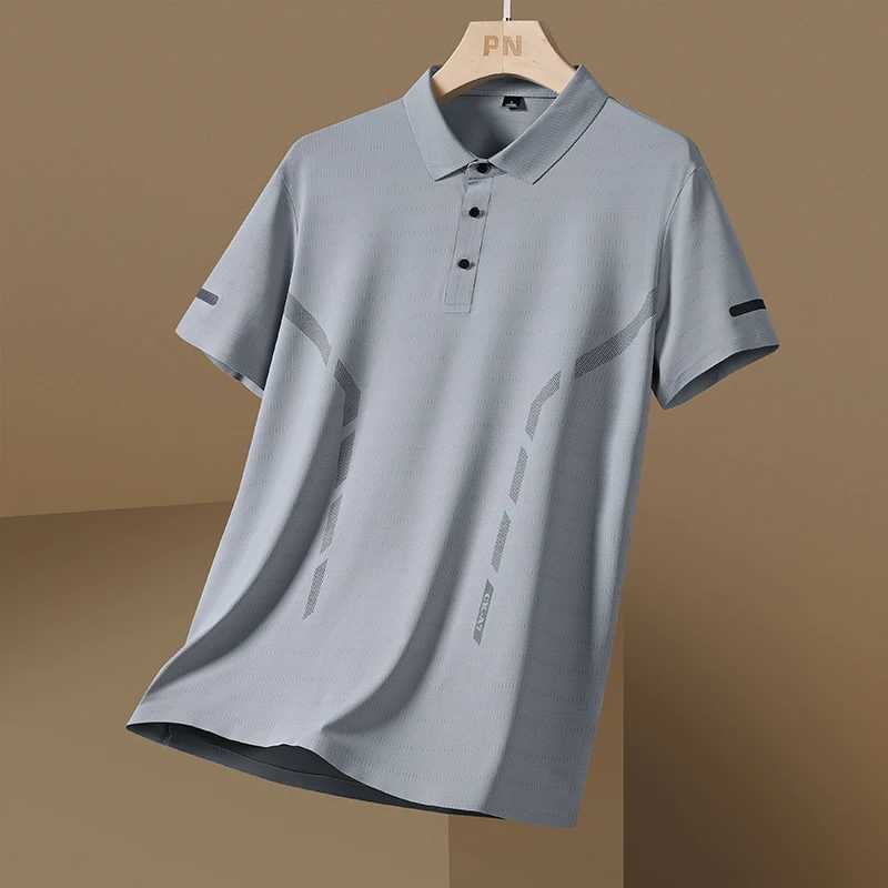 2014 New Summer Fashionable High Quality Ice Silk Polo Neck Medieval Dad Short Sleeve Top Casual Mens Polo Shirt W250414