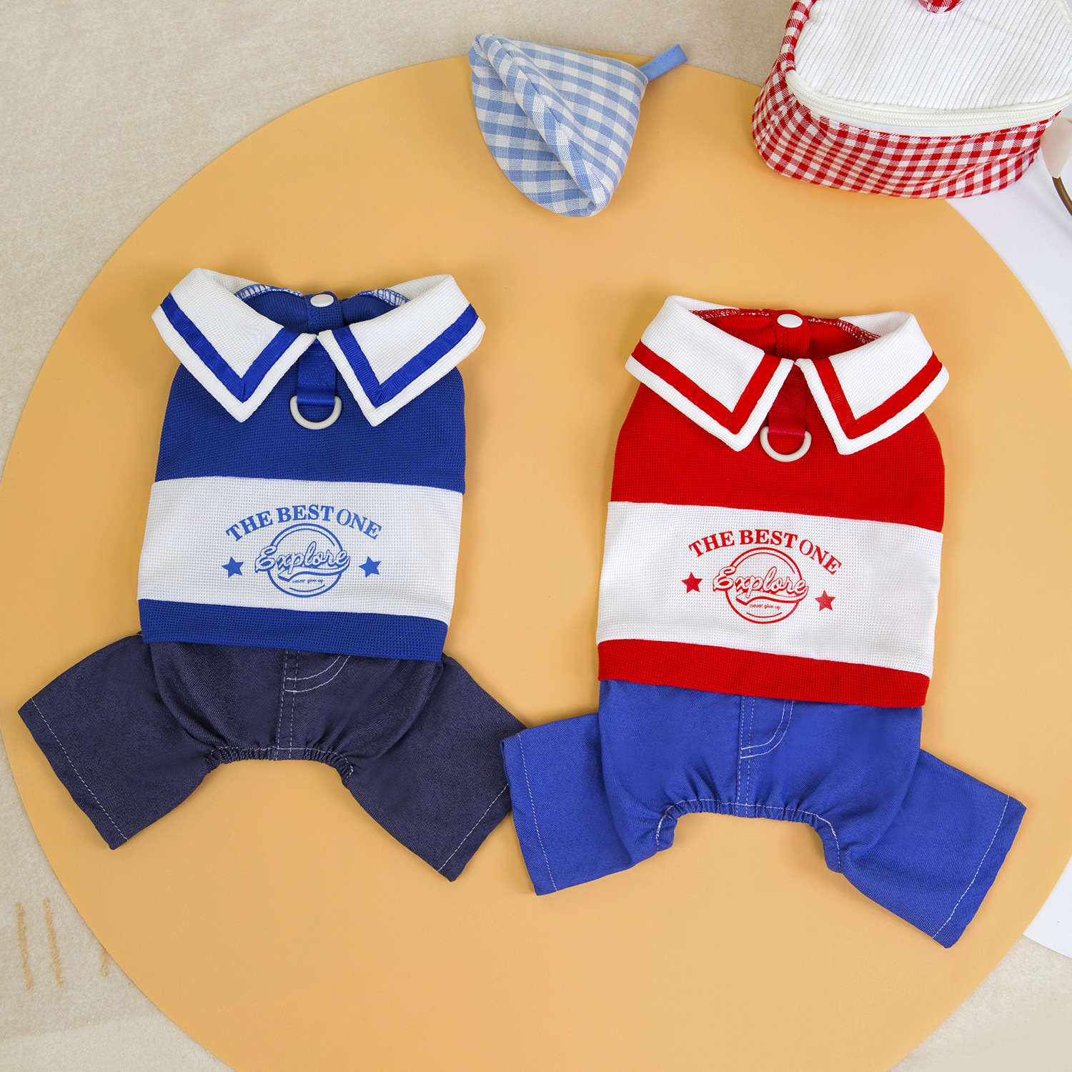 Leisure Dog Clothes Dog Pajamas, Boy Girl College Style Pajamas 4 Legged Pet Clothes, Mesh Breathable Dog Jumpsuit for Medium Small Dogs XXL A83