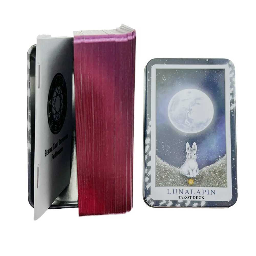Bunny Tarot high quality tarot cards in Metal Tin Box 10cm6cm board games gold green-plated Edge 78 cards with paper manual C251114
