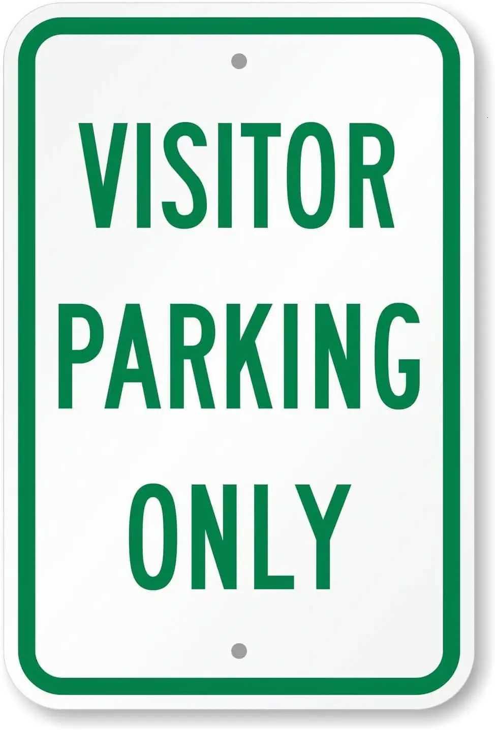 New Metal Sign Basics Visitor Parking Only SignEngineer Grade Material Green and White-aluminumM251114