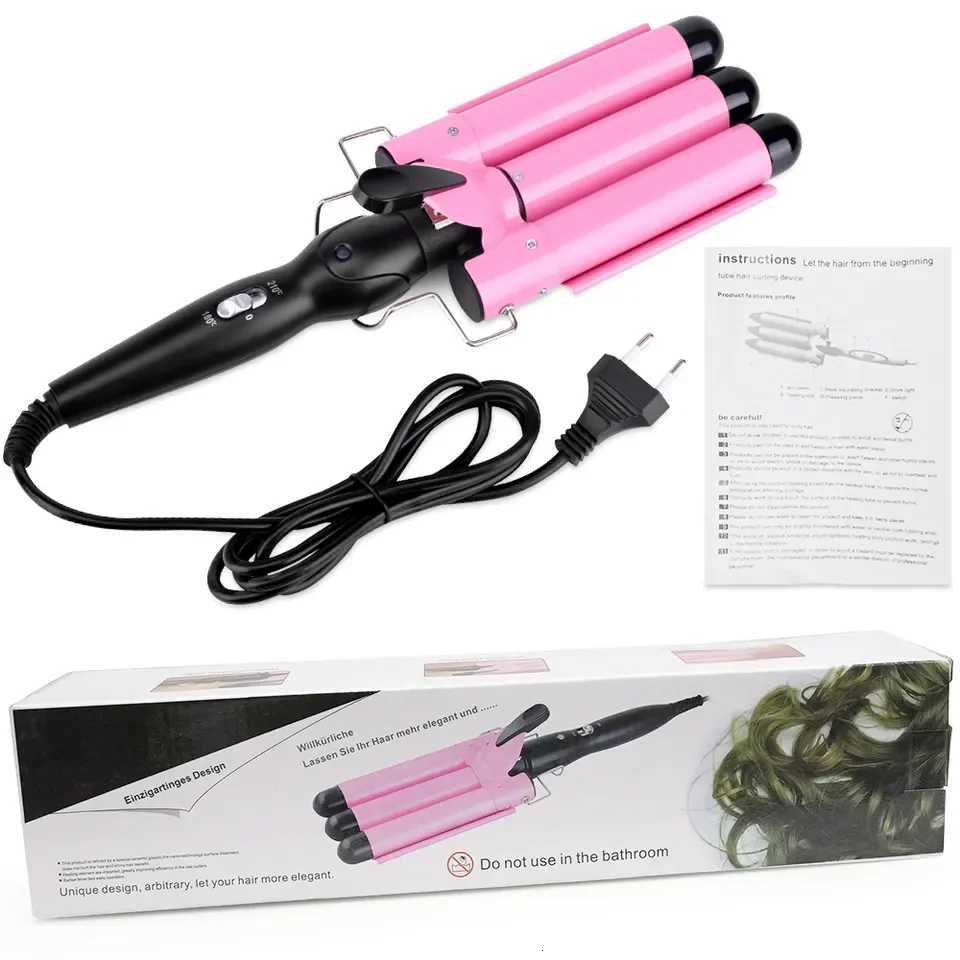 3 Barrel Curling Iron Hair Crimper Portable Temperature Adjustable Ceramic Wave Iron Wand Curler DIY Curly Hair StylinT251114