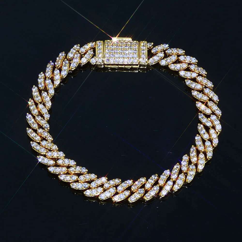 ESKEEM 8MM 1Row Iced Out Cuban Necklace Bling CZ Miami Cuban Link Chain For Women Mens Hip Hop Jewelry Gifts