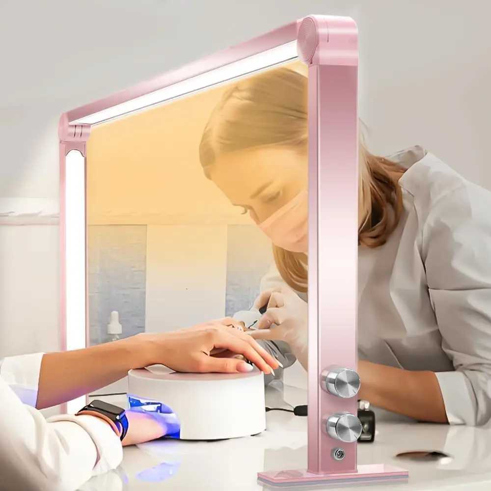 Nail Light Foldable Nail Table Lamp with 3 Color Temperature 3000K-6000K for Manicure Lash Skincare Pink M251114