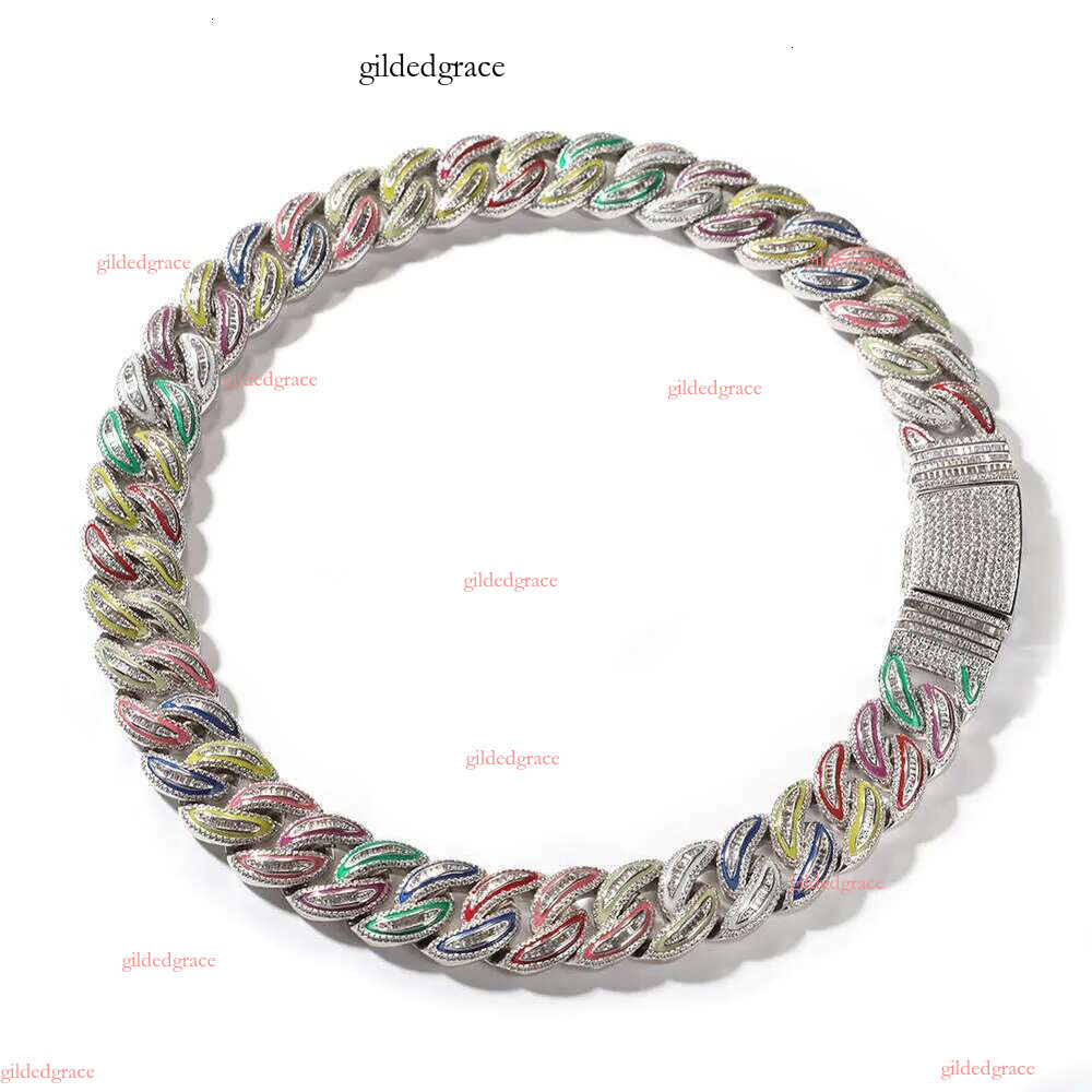 Mens Iced Out Hip Hop Jewelry Moissanite Chain Necklace Bracelets Gold Sier Miami Cuban k Chains Necklaces N16