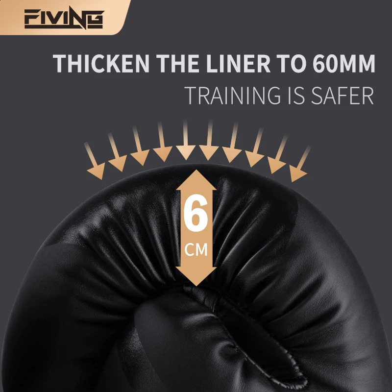 FIVING Pro Boxing Gloves For Women Men Sanda Training Sandbags Muay Thai Combat Fight Adults Kickboxing Gloves 250410